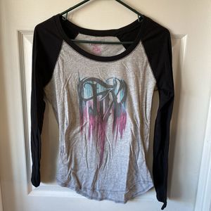 Fox Long Sleeve Shirt Women’s Size Small Henley Boat Neck Form Fit Stretch